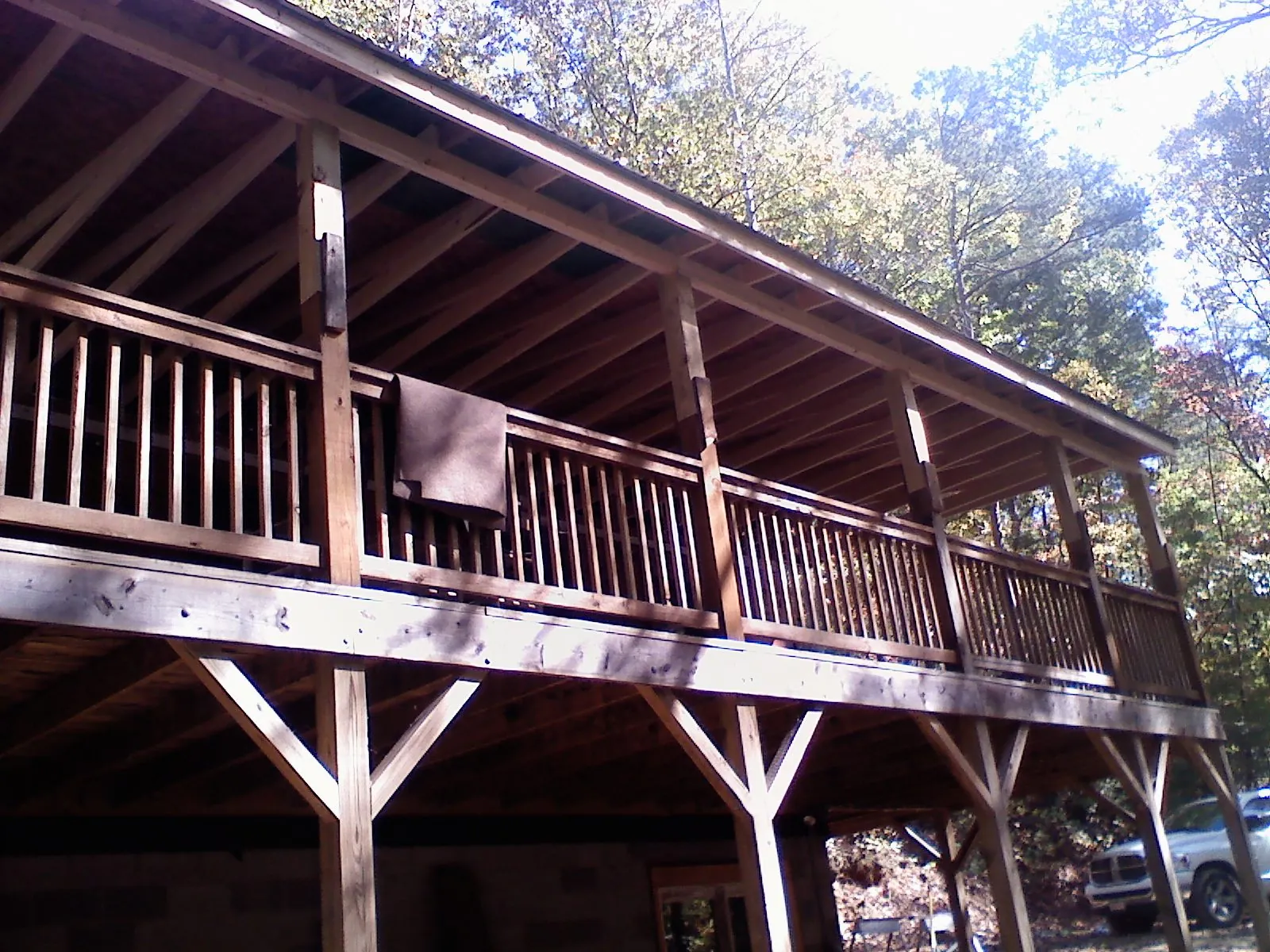 Timber framing under a new elevated porch and deck — Roof Leak Repair in El Cerrito by Roofing Brothers